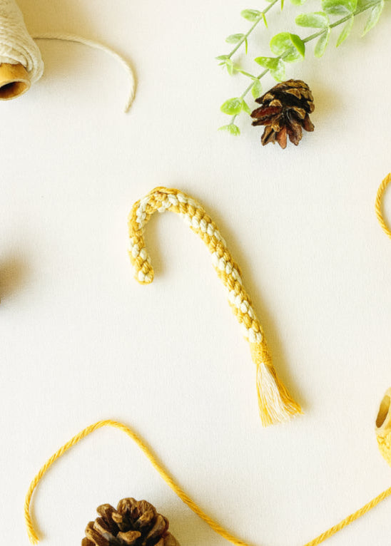 Handmade Macrame Candy Cane Ornaments - Boho Christmas Decor