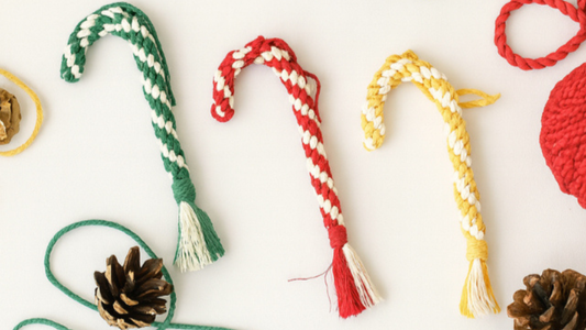 DIY Macrame Candy Cane Ornament Tutorial (Beginner-Friendly)