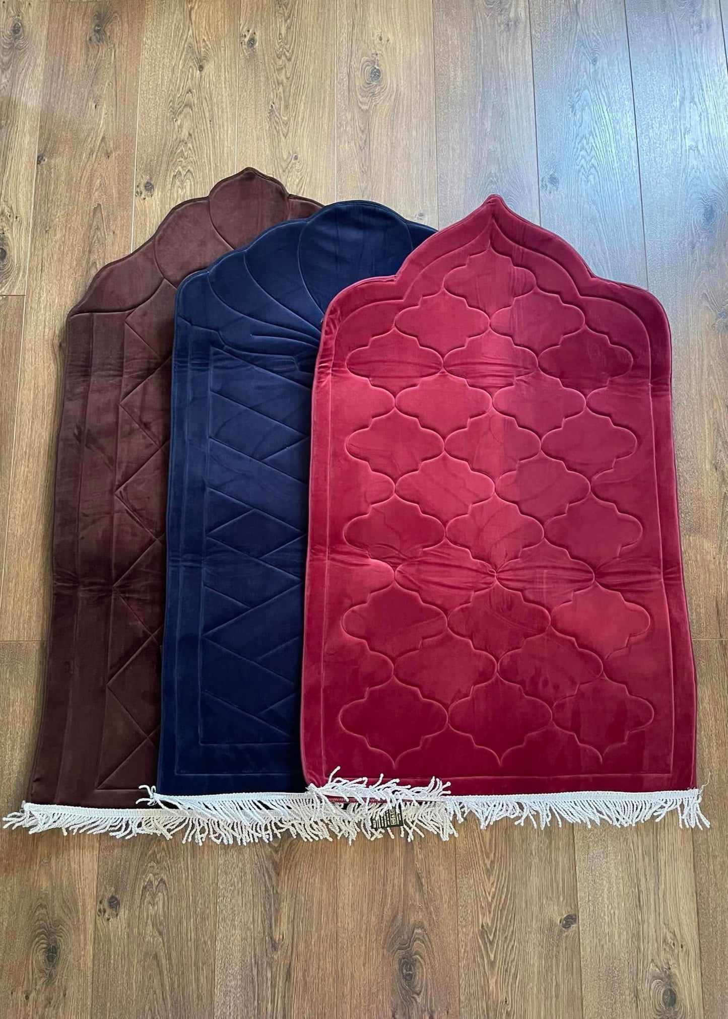 Luxury Quilted Velvet Padded Prayer Mat with Memory Foam