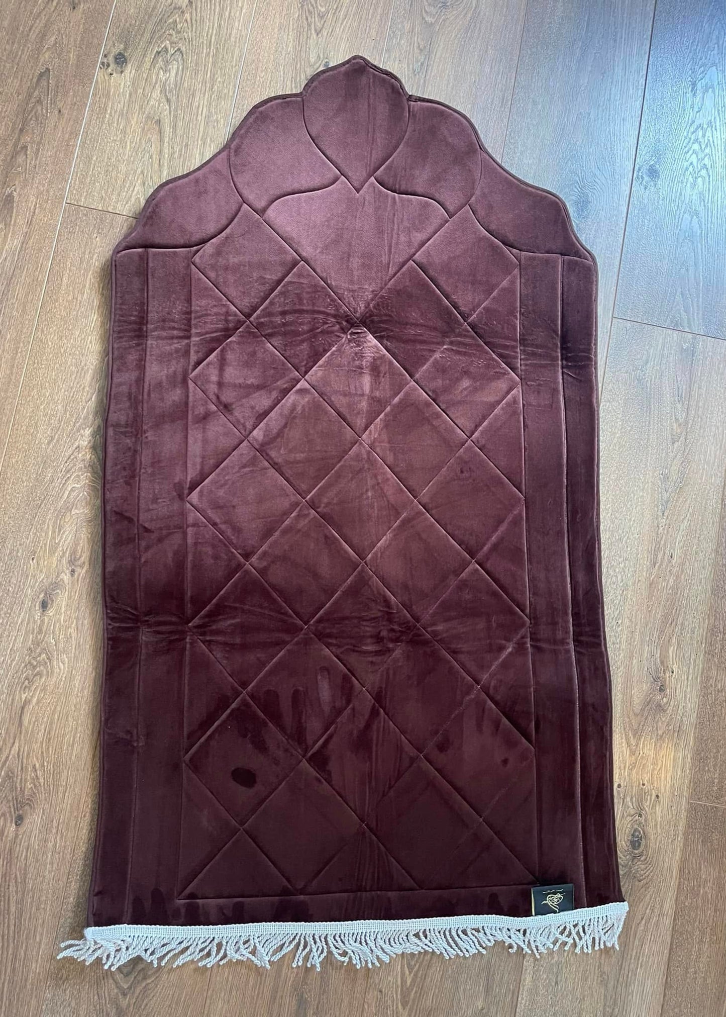 Luxury Quilted Velvet Padded Prayer Mat with Memory Foam
