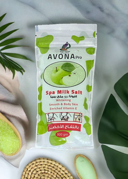 AVONA Pro Spa Milk Salt with Green Apple – Whitening & Exfoliating Scrub