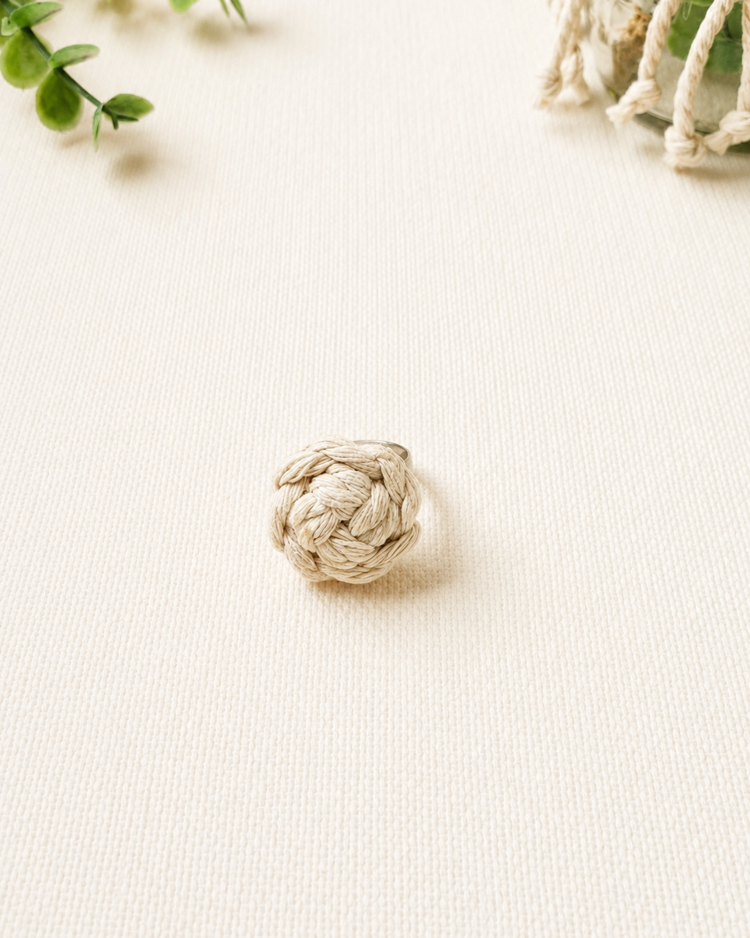 Handmade Macrame Ring | Adjustable Cotton Heart & Flower Ring | Boho Statement Ring for Women & Girls