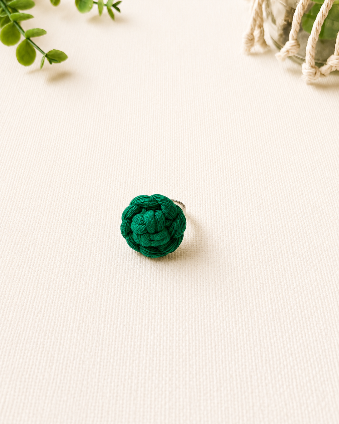 Handmade Macrame Ring | Adjustable Cotton Heart & Flower Ring | Boho Statement Ring for Women & Girls
