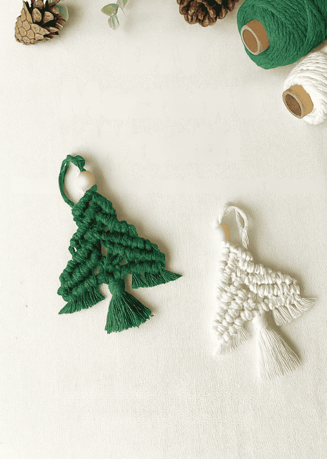 Handmade Mini Tree Macrame Christmas Ornaments
