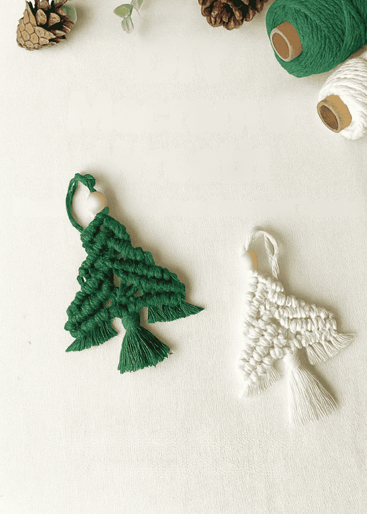 Handmade Mini Tree Macrame Christmas Ornaments