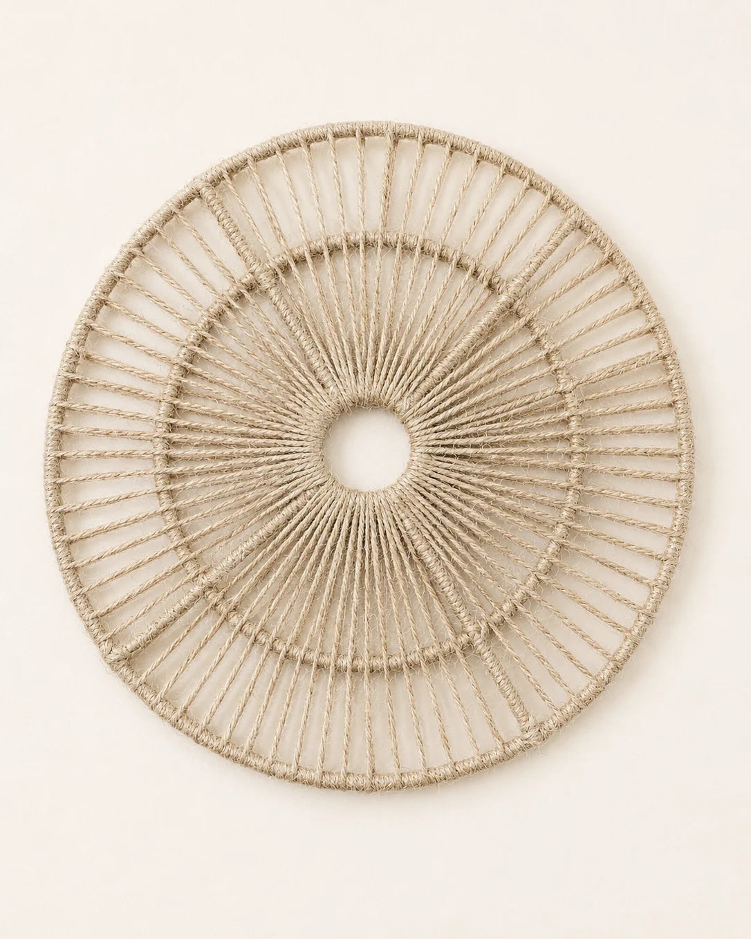 Handmade open jute cord wall decor