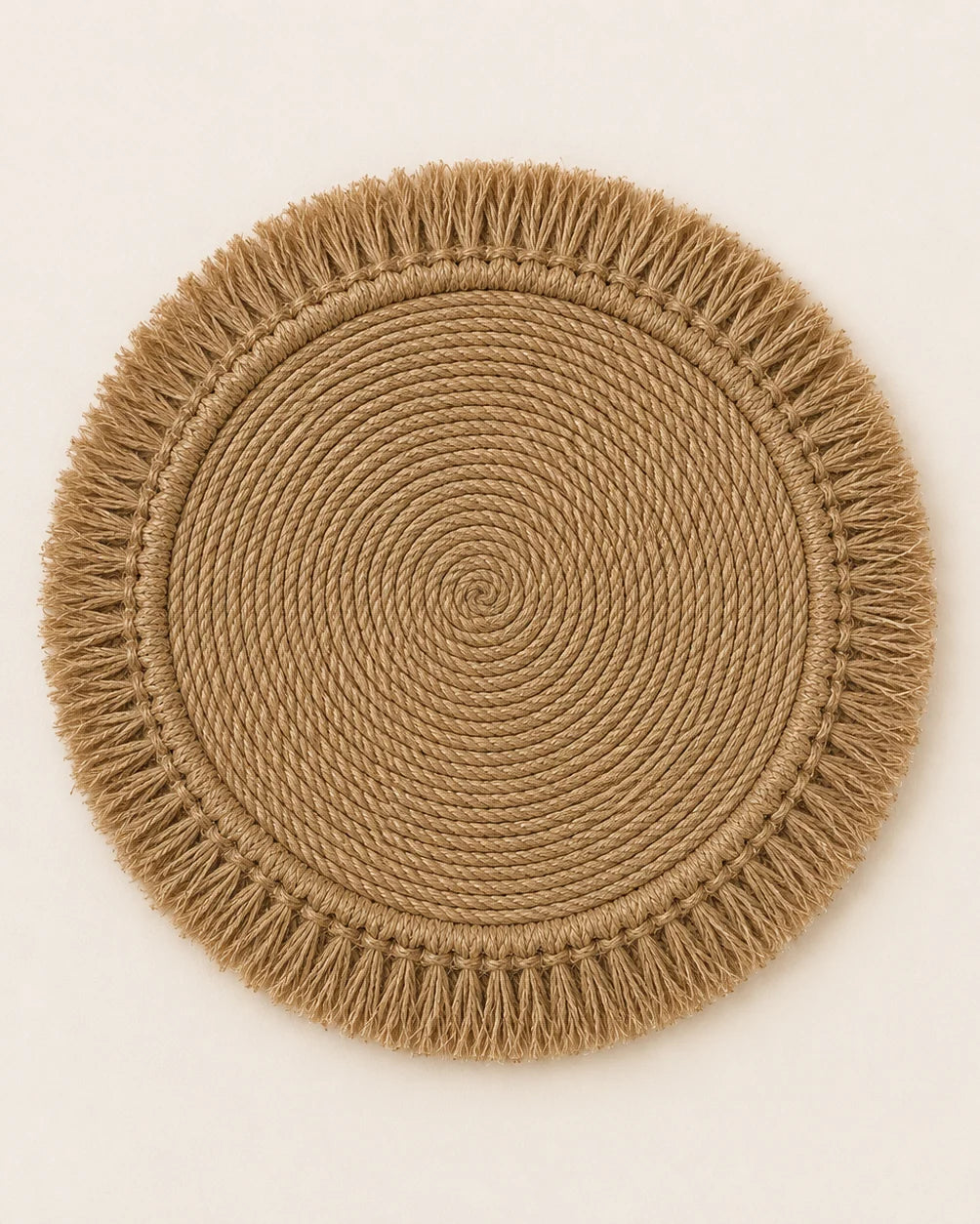 Handmade natural jute fringe wall decor