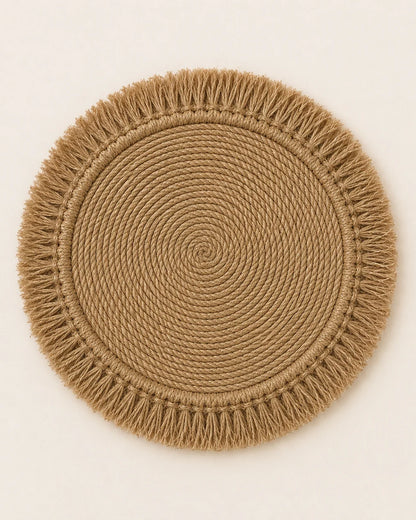 Handmade natural jute fringe wall decor