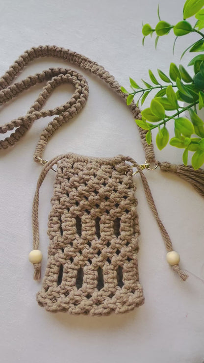 Macramé Phone Crossbody Bag | Handmade Boho Phone Bag