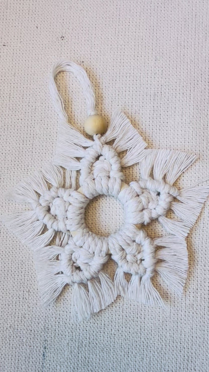 Handmade Macrame Snowflake Ornament – Christmas Tree Decoration