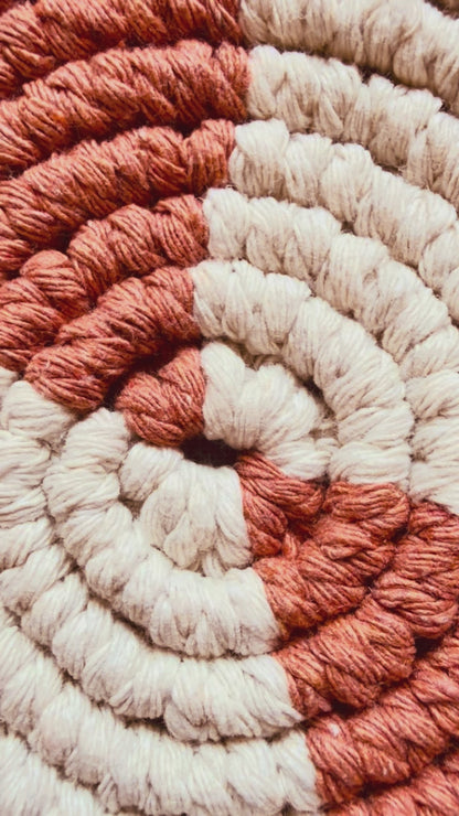 Terracotta Macramé Coasters – Handmade Boho Cotton Coasters
