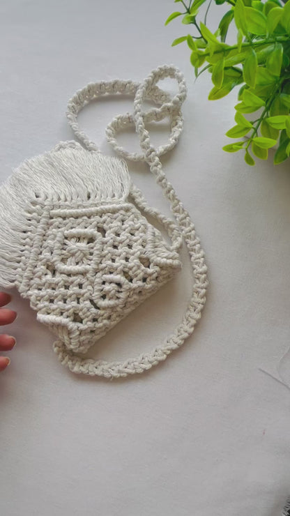 Macramé Fringe Crossbody Bag – Boho Festival Purse
