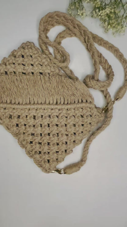 Macrame Crossbody Bag – Boho Fringe Phone Bag