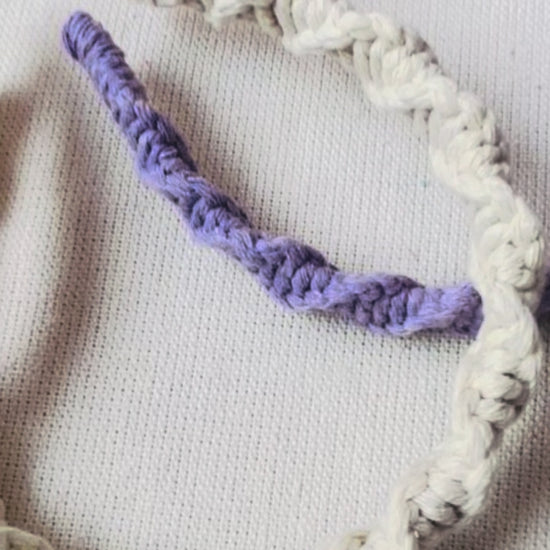 Handmade spiral macrame headbands in colourful cotton cord
