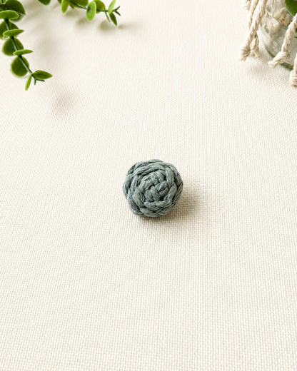 Sage green handmade macrame button brooch