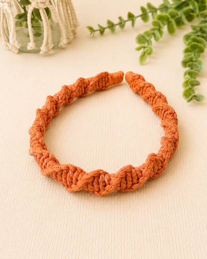 Terracotta handmade spiral macrame headband